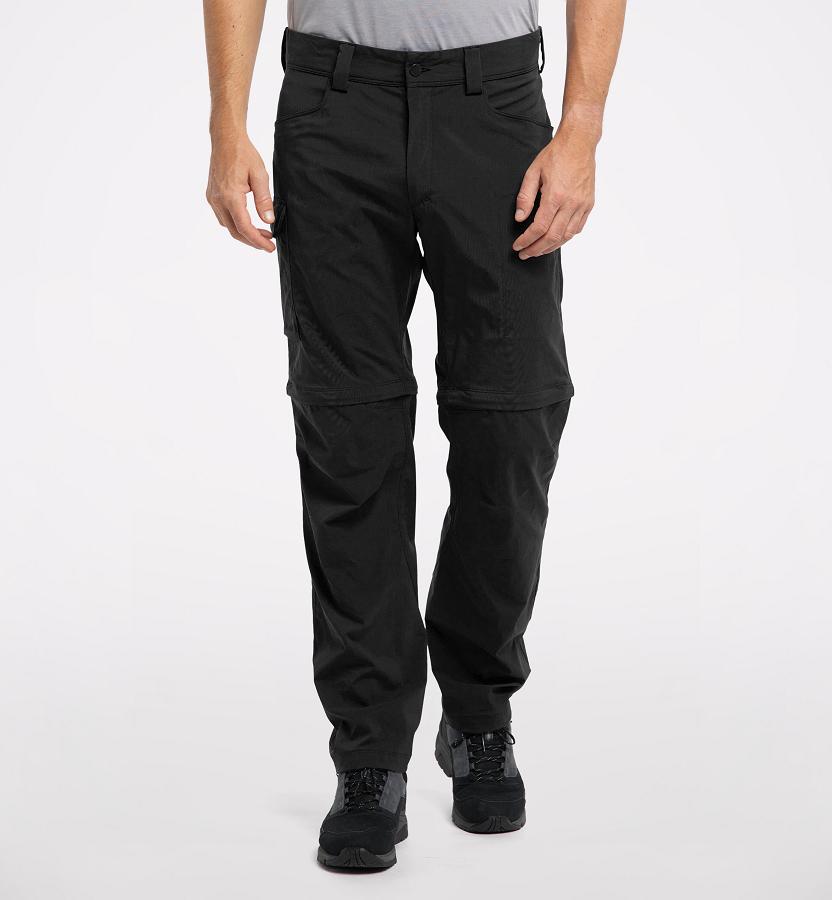 Haglöfs Lite Zip Off Hiking Pants Black For Mens GTZRL4615 Australia